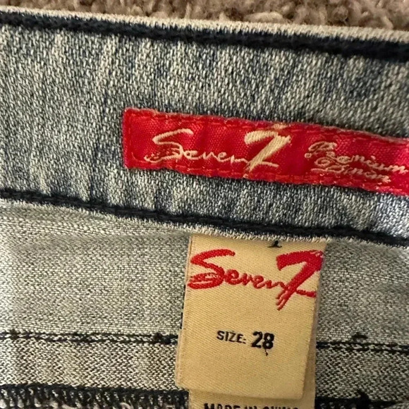 SEVEN7 Women’s Cotton Flare Light Denim Jeans size 28 - Picture 4 of 16